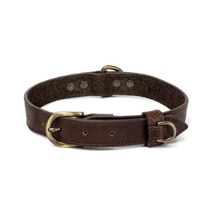 Campaign Leather Dog Collar by Mission Mercantile Leather Goods, handmade leather goods detail photo 3