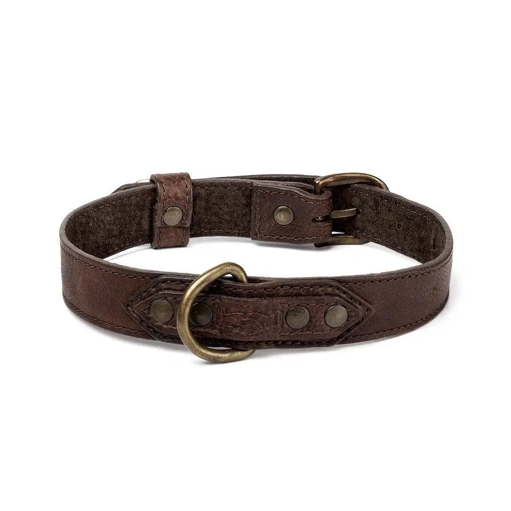 Campaign Leather Dog Collar by Mission Mercantile Leather Goods, handmade leather goods detail photo 4