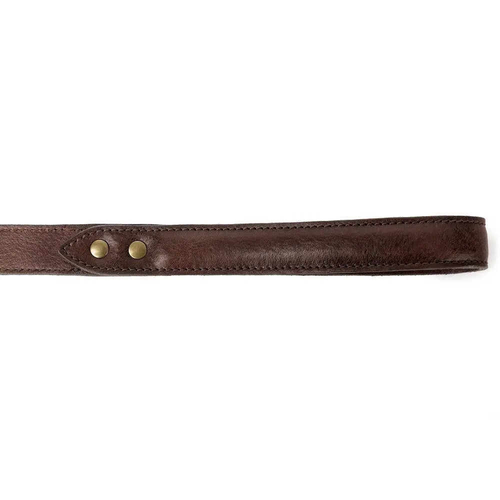 Campaign Leather Dog Leash by Mission Mercantile Leather Goods, handmade leather goods detail photo 3
