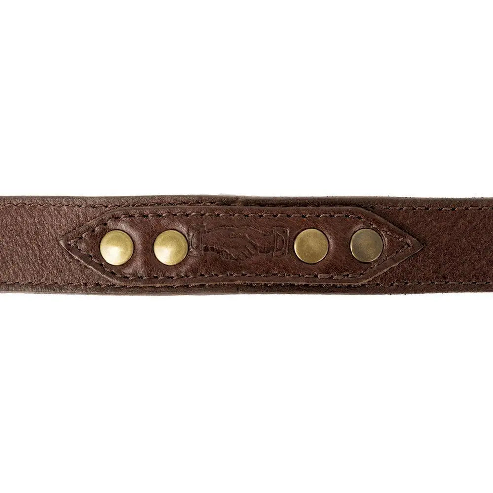 Campaign Leather Dog Leash by Mission Mercantile Leather Goods, handmade leather goods detail photo 4