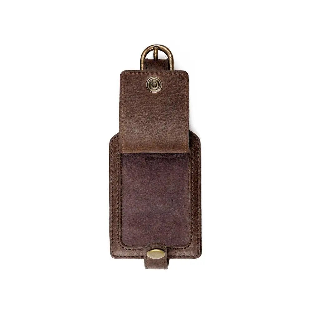 Campaign Leather Luggage Tag by Mission Mercantile Leather Goods, handmade leather goods detail photo 4