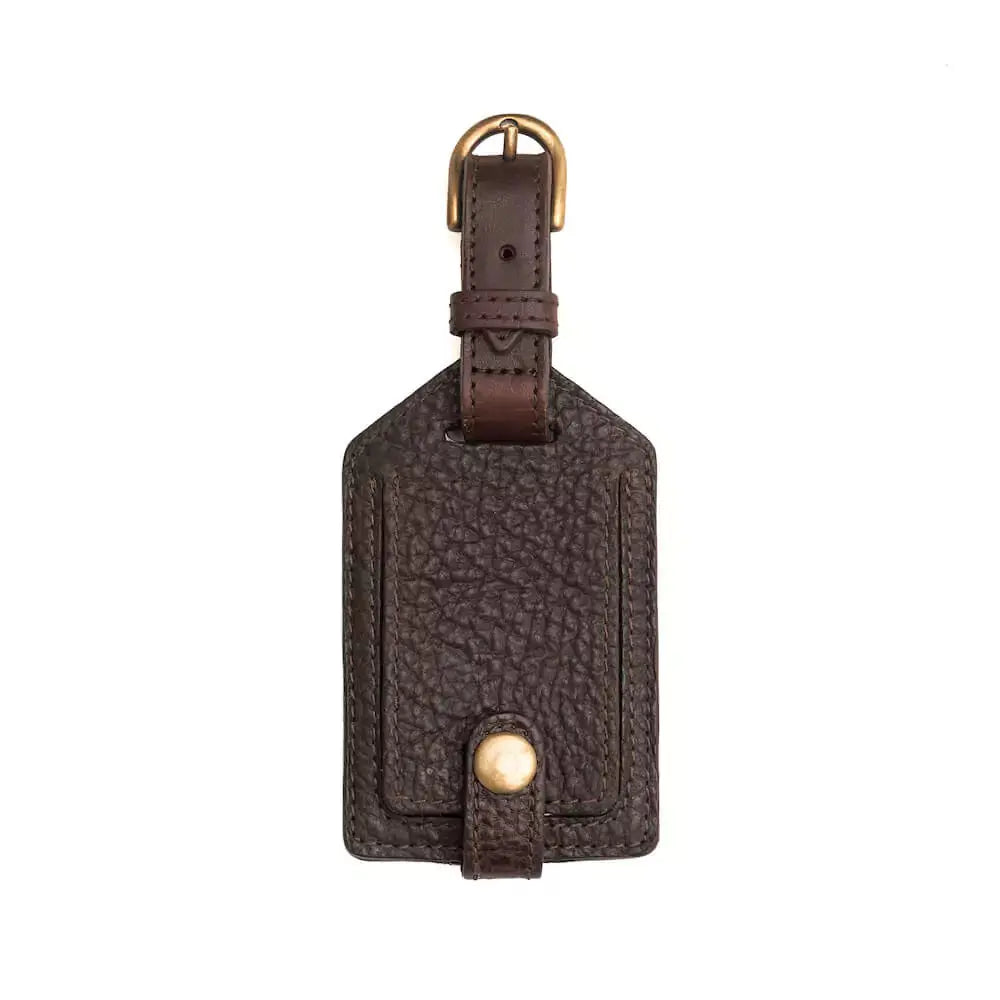 Campaign Leather Luggage Tag by Mission Mercantile Leather Goods, handmade leather goods detail photo 7