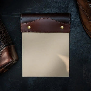 Campaign Leather Notepad by Mission Mercantile Leather Goods, handmade leather goods main product photo