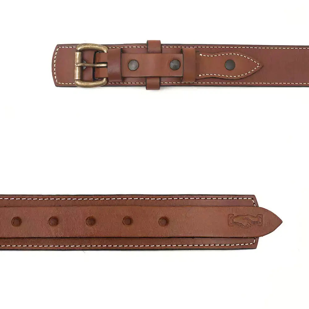 Campaign Leather Ranger Belt by Mission Mercantile Leather Goods, handmade leather goods detail photo 5