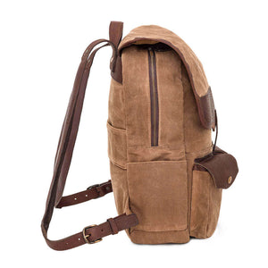 Campaign Waxed Canvas Backpack by Mission Mercantile Leather Goods, handmade leather goods detail photo 6