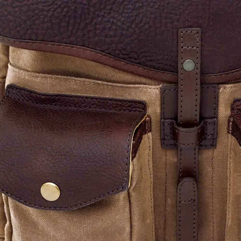 Campaign Waxed Canvas Backpack by Mission Mercantile Leather Goods, handmade leather goods detail photo 10