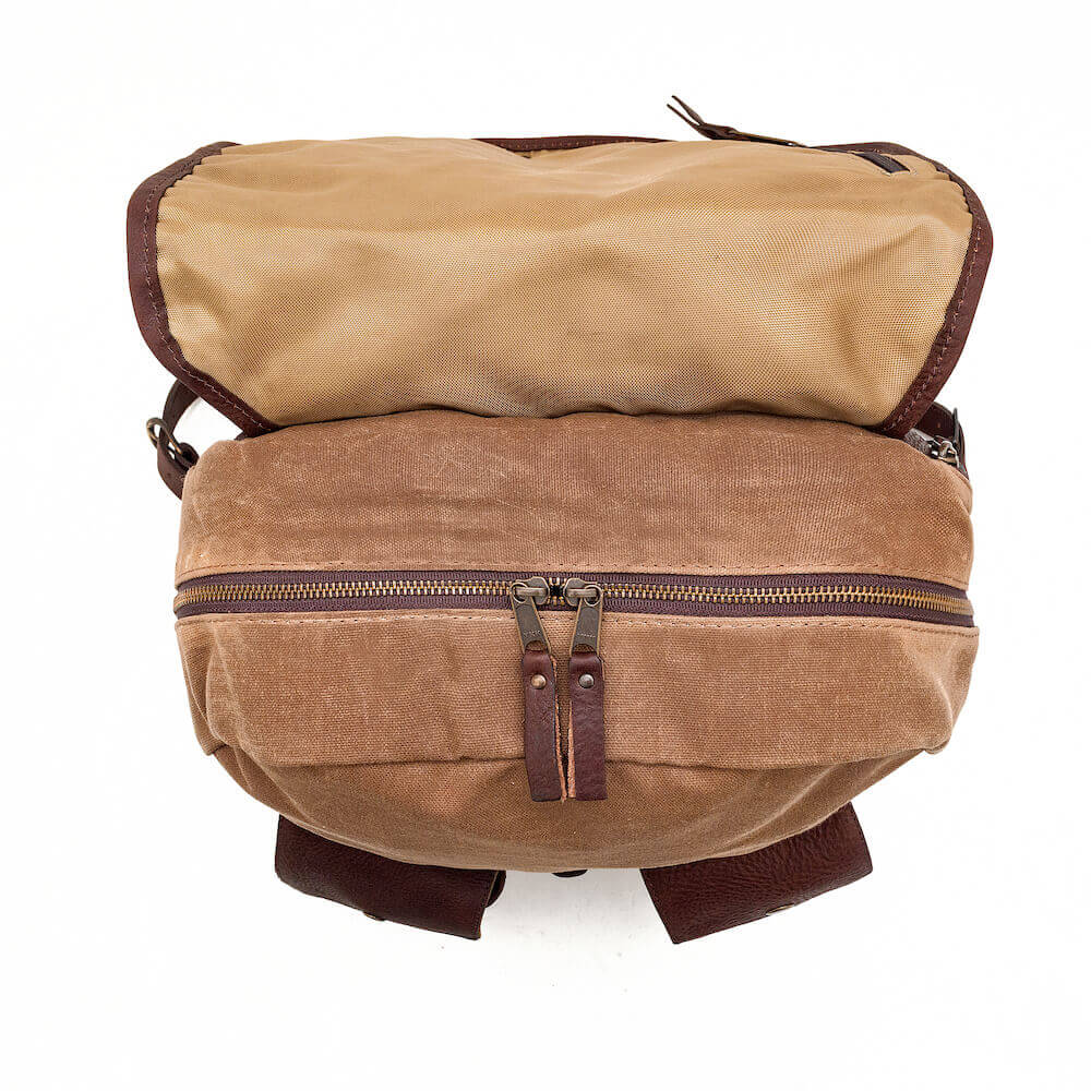 Campaign Waxed Canvas Backpack by Mission Mercantile Leather Goods, handmade leather goods detail photo 11