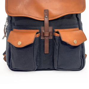 Campaign Waxed Canvas Backpack by Mission Mercantile Leather Goods, handmade leather goods detail photo 42