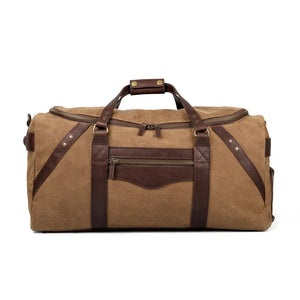 Campaign Waxed Canvas Large Duffle Bag by Mission Mercantile Leather Goods, handmade leather goods detail photo 4