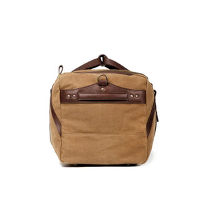 Campaign Waxed Canvas Large Duffle Bag by Mission Mercantile Leather Goods, handmade leather goods detail photo 8