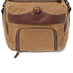 Campaign Waxed Canvas Large Duffle Bag by Mission Mercantile Leather Goods, handmade leather goods detail photo 9