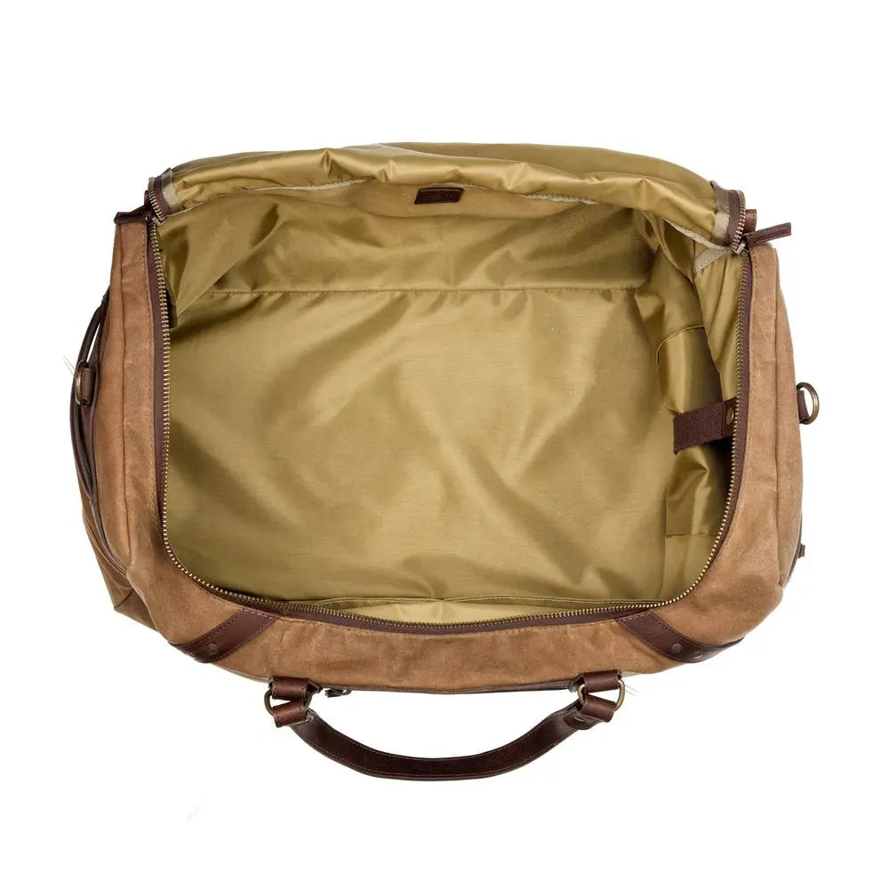 Campaign Waxed Canvas Large Duffle Bag by Mission Mercantile Leather Goods, handmade leather goods detail photo 11