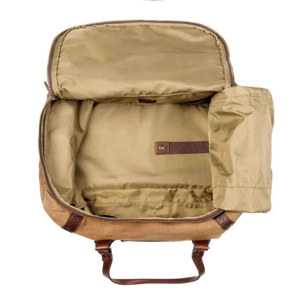 Campaign Waxed Canvas Large Duffle Bag by Mission Mercantile Leather Goods, handmade leather goods detail photo 12