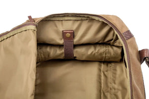 Campaign Waxed Canvas Large Duffle Bag by Mission Mercantile Leather Goods, handmade leather goods detail photo 13