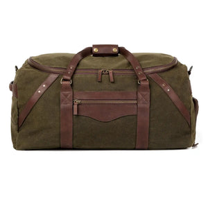 Campaign Waxed Canvas Large Duffle Bag by Mission Mercantile Leather Goods, handmade leather goods detail photo 14