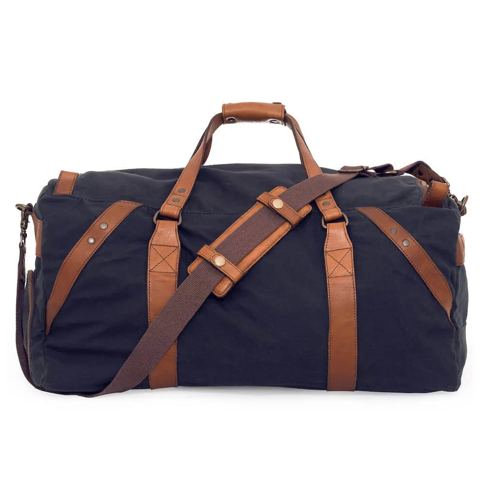 Campaign Waxed Canvas Large Duffle Bag by Mission Mercantile Leather Goods, handmade leather goods detail photo 24