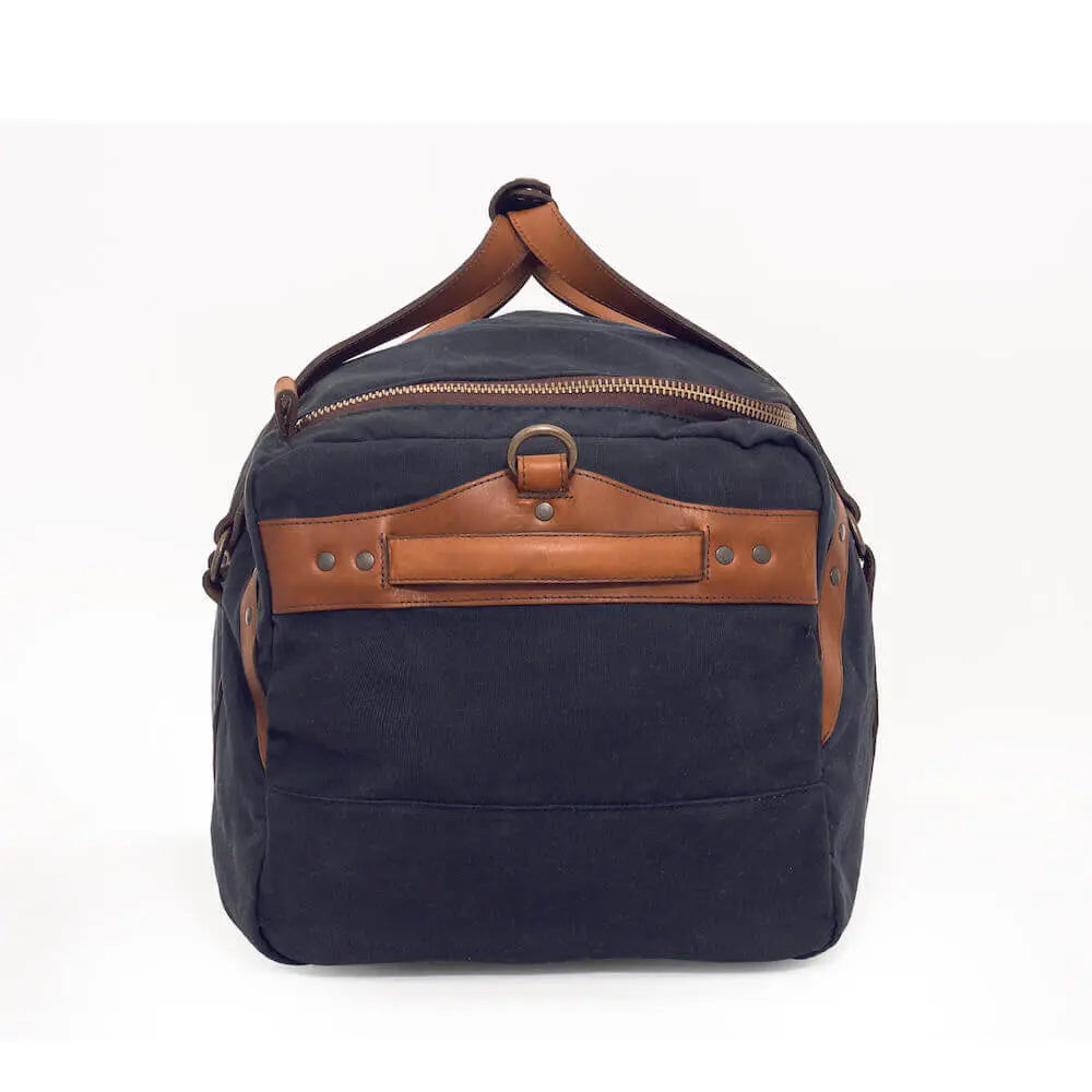 Campaign Waxed Canvas Large Duffle Bag by Mission Mercantile Leather Goods, handmade leather goods detail photo 25