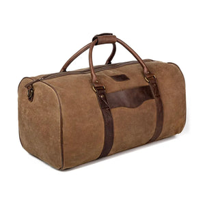 Campaign Waxed Canvas Large Field Duffle Bag by Mission Mercantile Leather Goods, handmade leather goods detail photo 4