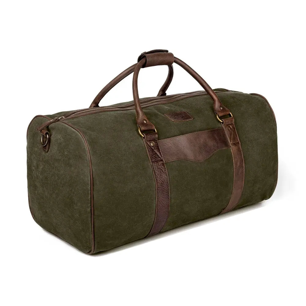 Campaign Waxed Canvas Large Field Duffle Bag by Mission Mercantile Leather Goods, handmade leather goods detail photo 10