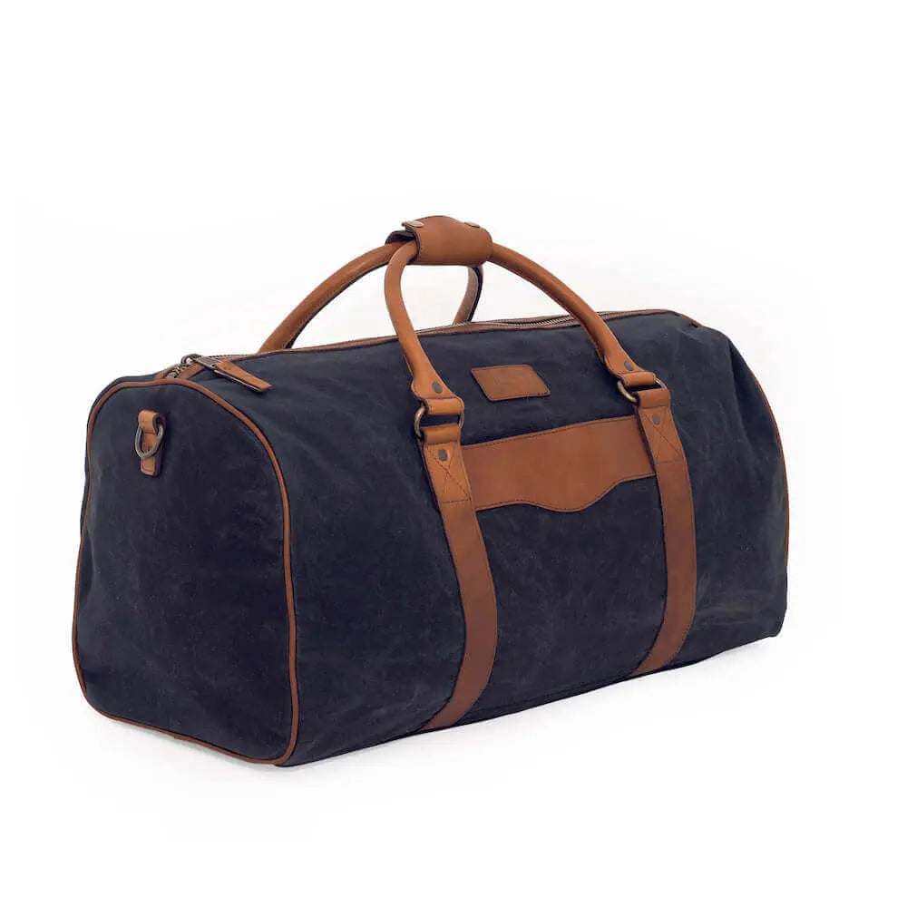 Campaign Waxed Canvas Large Field Duffle Bag by Mission Mercantile Leather Goods, handmade leather goods detail photo 15