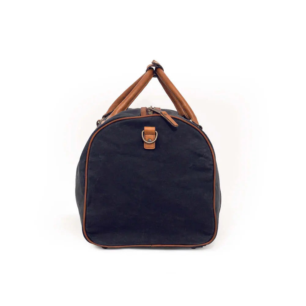 Campaign Waxed Canvas Large Field Duffle Bag by Mission Mercantile Leather Goods, handmade leather goods detail photo 17
