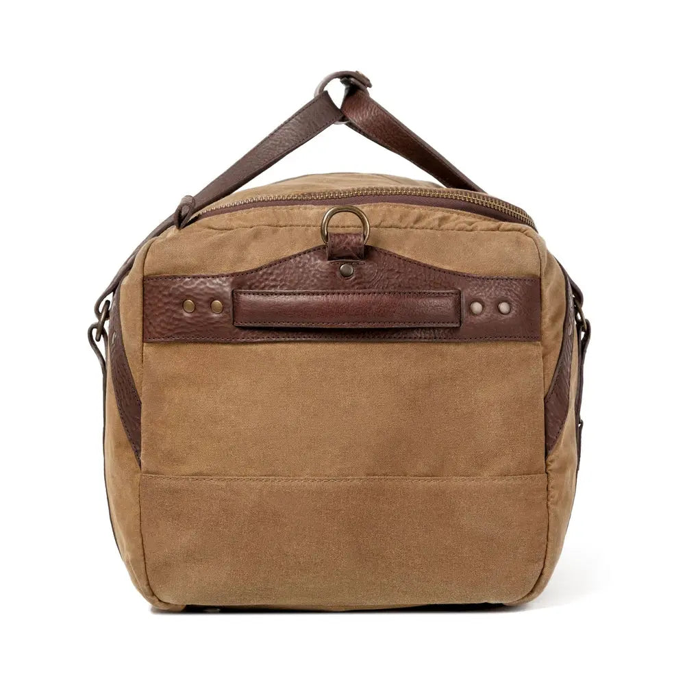 Campaign Waxed Canvas Medium Duffle Bag by Mission Mercantile Leather Goods, handmade leather goods detail photo 6