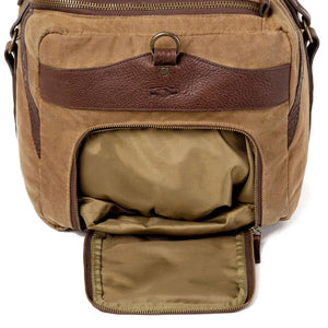 Campaign Waxed Canvas Medium Duffle Bag by Mission Mercantile Leather Goods, handmade leather goods detail photo 8
