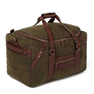 Campaign Waxed Canvas Medium Duffle Bag by Mission Mercantile Leather Goods, handmade leather goods detail photo 13