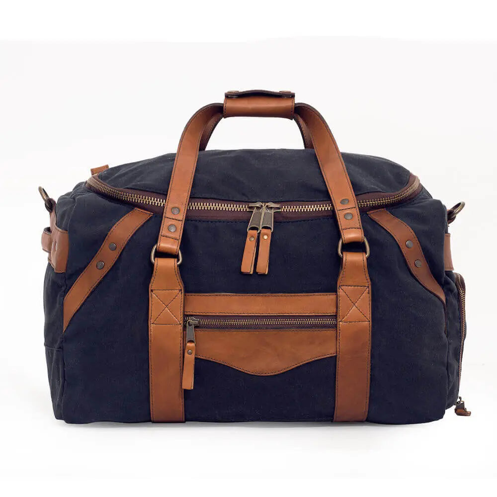 Campaign Waxed Canvas Medium Duffle Bag by Mission Mercantile Leather Goods, handmade leather goods detail photo 24