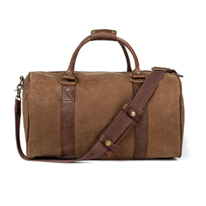 Campaign Waxed Canvas Medium Field Duffle Bag by Mission Mercantile Leather Goods, handmade leather goods detail photo 4
