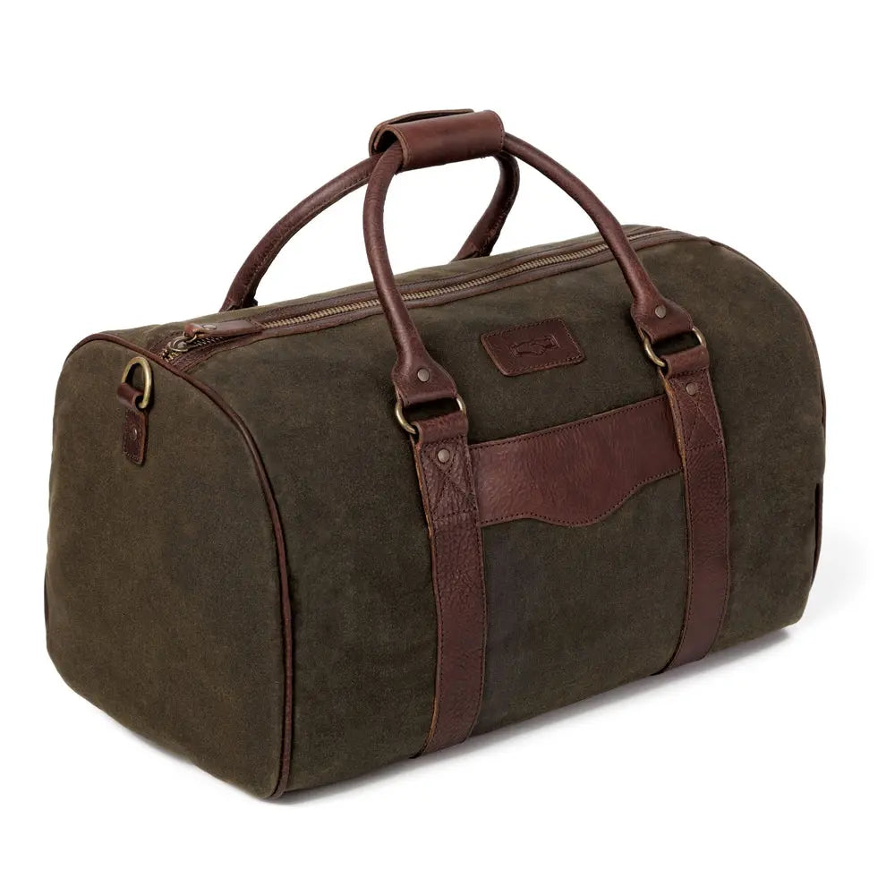 Campaign Waxed Canvas Medium Field Duffle Bag by Mission Mercantile Leather Goods, handmade leather goods detail photo 9
