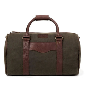 Campaign Waxed Canvas Medium Field Duffle Bag by Mission Mercantile Leather Goods, handmade leather goods detail photo 10