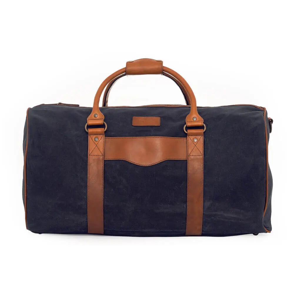 Campaign Waxed Canvas Medium Field Duffle Bag by Mission Mercantile Leather Goods, handmade leather goods detail photo 13