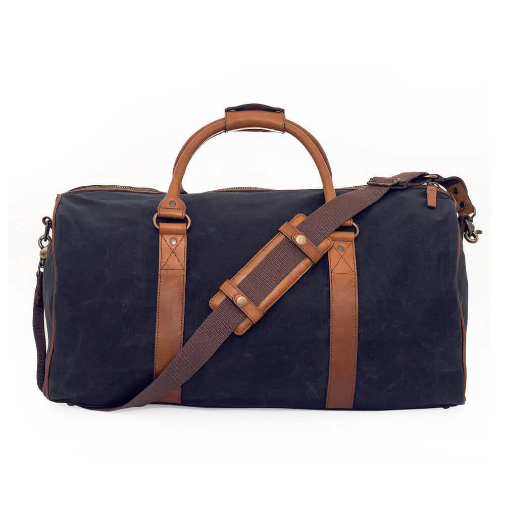 Campaign Waxed Canvas Medium Field Duffle Bag by Mission Mercantile Leather Goods, handmade leather goods detail photo 15