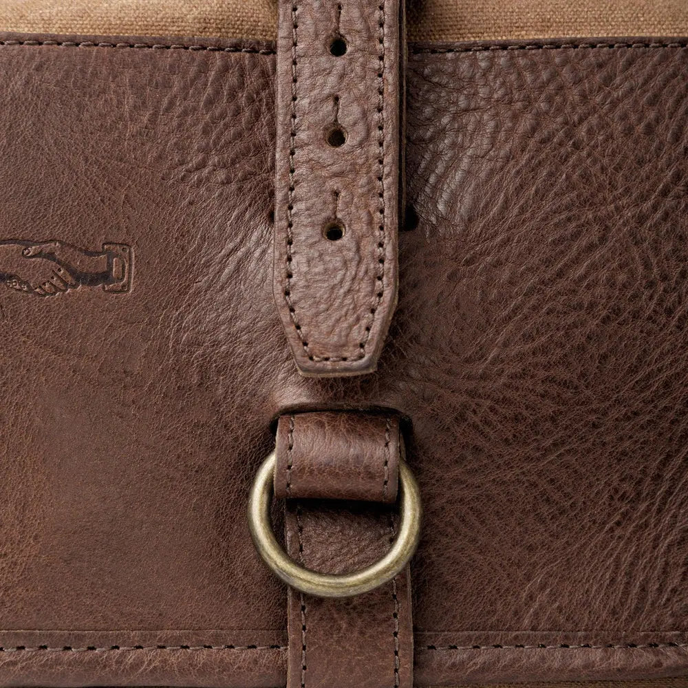 Campaign Waxed Canvas Roll-Up Toiletry Shave Kit by Mission Mercantile Leather Goods, natural skincare detail photo 9