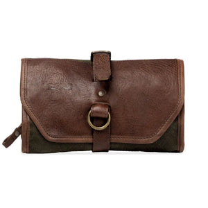 Campaign Waxed Canvas Roll-Up Toiletry Shave Kit by Mission Mercantile Leather Goods, natural skincare detail photo 15
