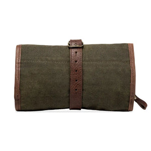 Campaign Waxed Canvas Roll-Up Toiletry Shave Kit by Mission Mercantile Leather Goods, natural skincare detail photo 16