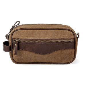 Campaign Waxed Canvas Toiletry Shave Kit by Mission Mercantile Leather Goods, natural skincare detail photo 3
