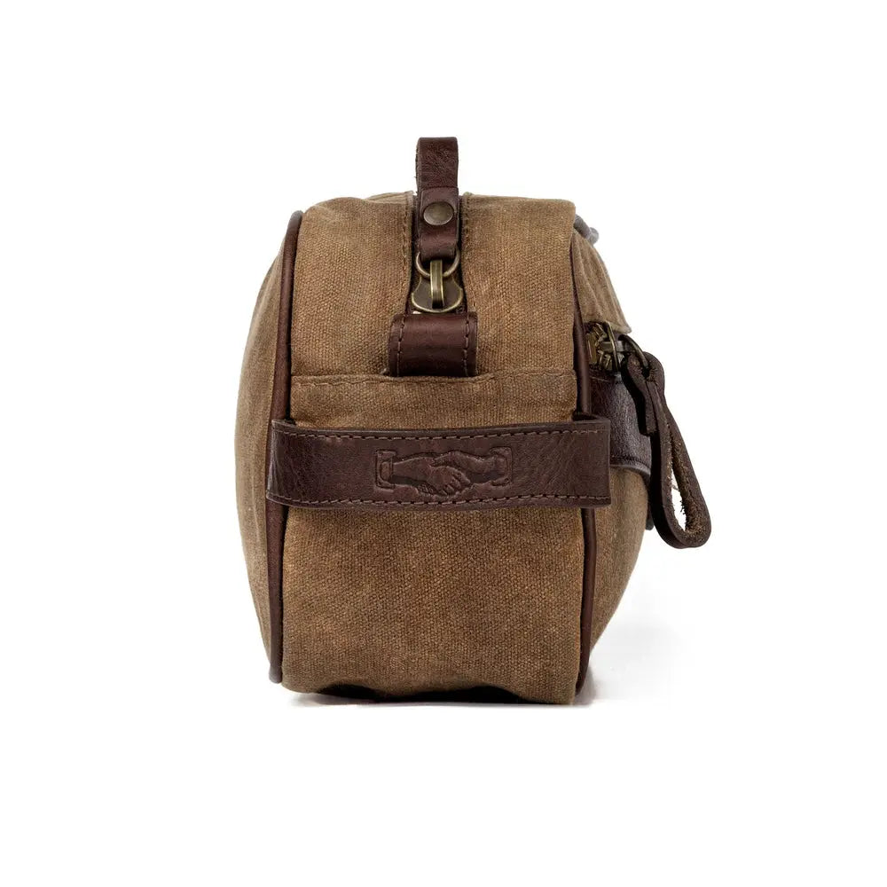 Campaign Waxed Canvas Toiletry Shave Kit by Mission Mercantile Leather Goods, natural skincare detail photo 7
