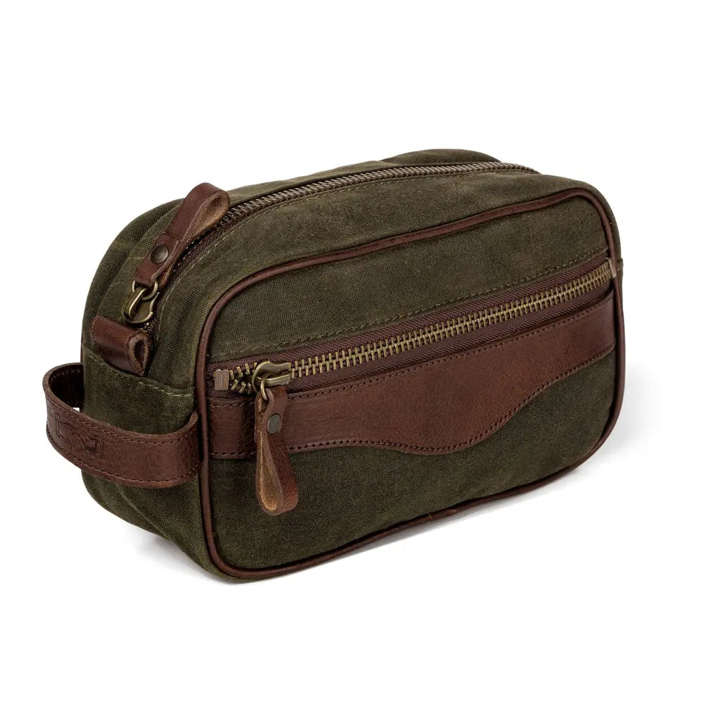Campaign Waxed Canvas Toiletry Shave Kit by Mission Mercantile Leather Goods, natural skincare detail photo 11