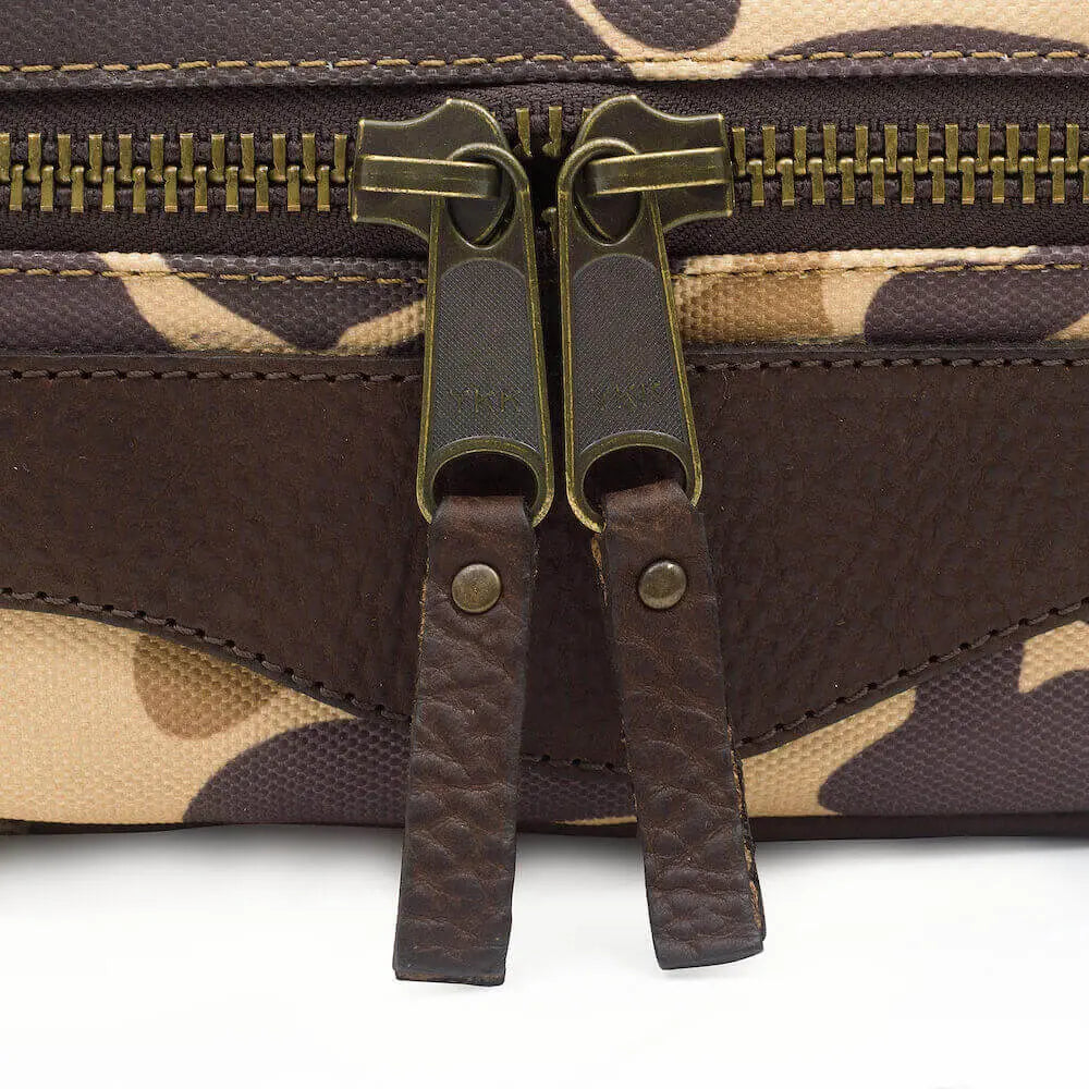 Campaign Waxed Canvas Toiletry Square Shave Kit by Mission Mercantile Leather Goods, natural skincare detail photo 18