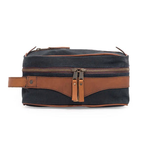 Campaign Waxed Canvas Toiletry Square Shave Kit by Mission Mercantile Leather Goods, natural skincare detail photo 19