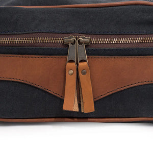 Campaign Waxed Canvas Toiletry Square Shave Kit by Mission Mercantile Leather Goods, natural skincare detail photo 24