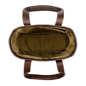 Campaign Waxed Canvas Two Bottle Wine Tote by Mission Mercantile Leather Goods, handmade leather goods detail photo 7