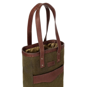 Campaign Waxed Canvas Two Bottle Wine Tote by Mission Mercantile Leather Goods, handmade leather goods detail photo 14