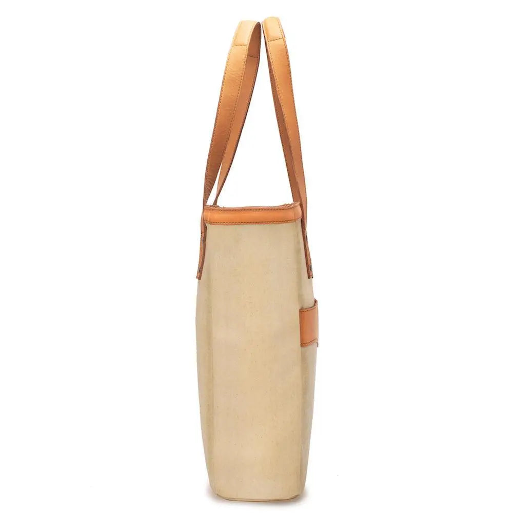 Campaign Waxed Canvas Two Bottle Wine Tote by Mission Mercantile Leather Goods, handmade leather goods detail photo 18