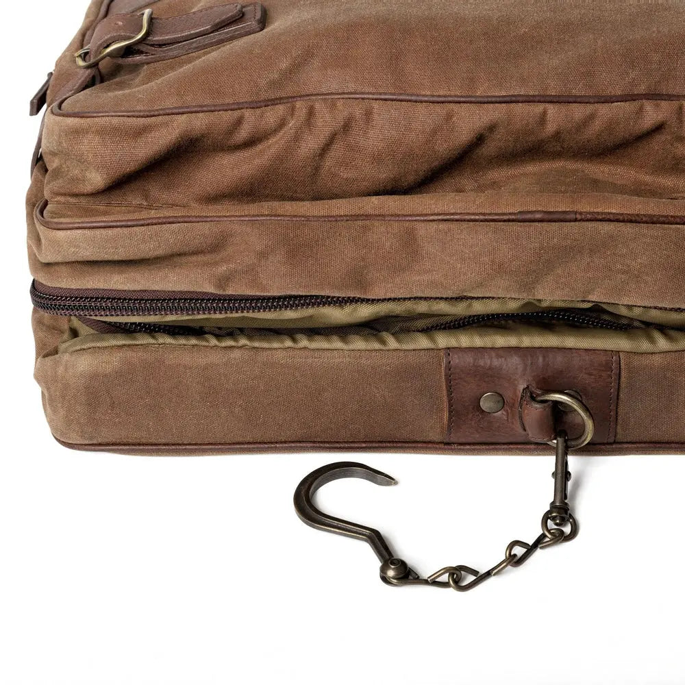 Campaign Waxed Canvas Valet Bag by Mission Mercantile Leather Goods, handmade leather goods detail photo 4