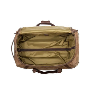 Campaign Waxed Canvas Wheeled Carry-On Duffle Bag by Mission Mercantile Leather Goods, handmade leather goods detail photo 6