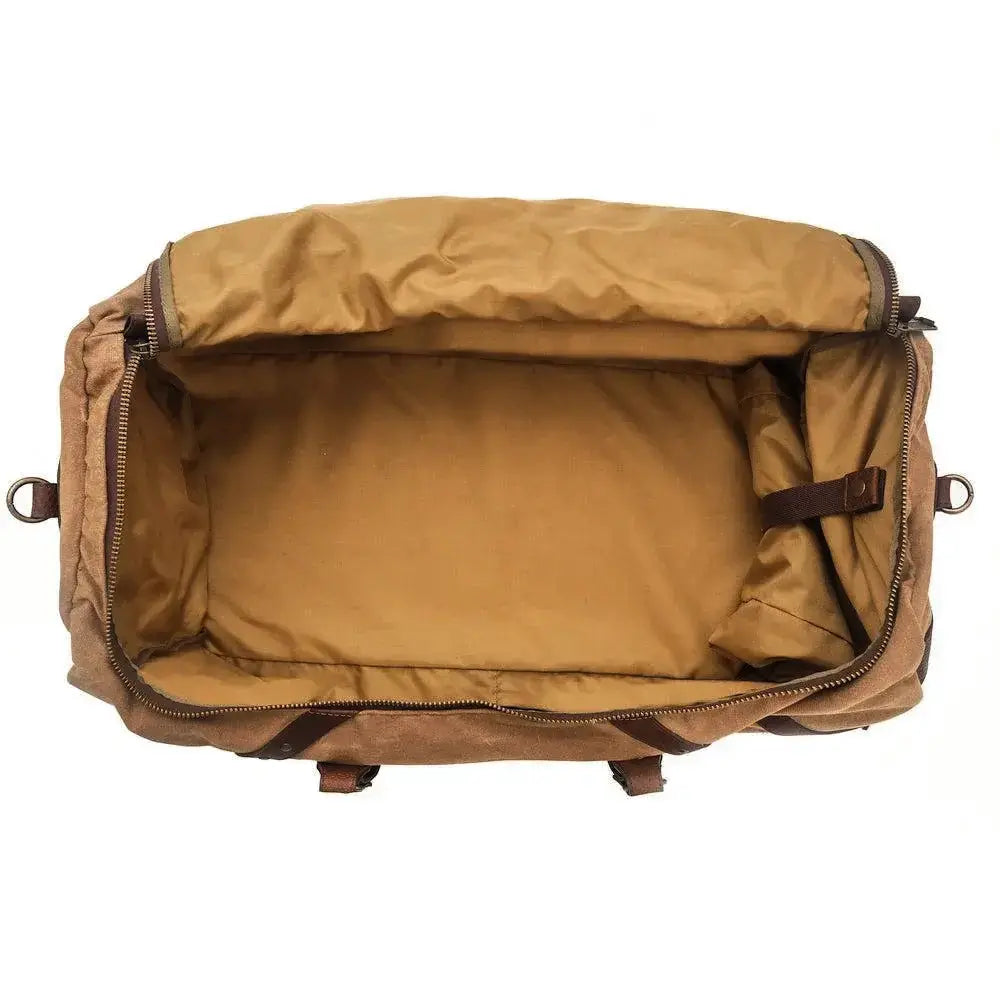 Campaign Waxed Canvas X-Large Duffle Bag by Mission Mercantile Leather Goods, handmade leather goods detail photo 8