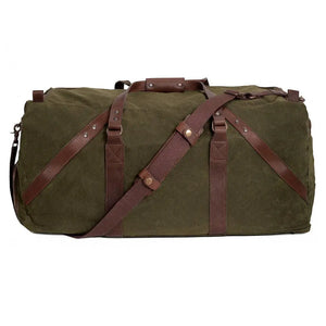 Campaign Waxed Canvas X-Large Duffle Bag by Mission Mercantile Leather Goods, handmade leather goods detail photo 11